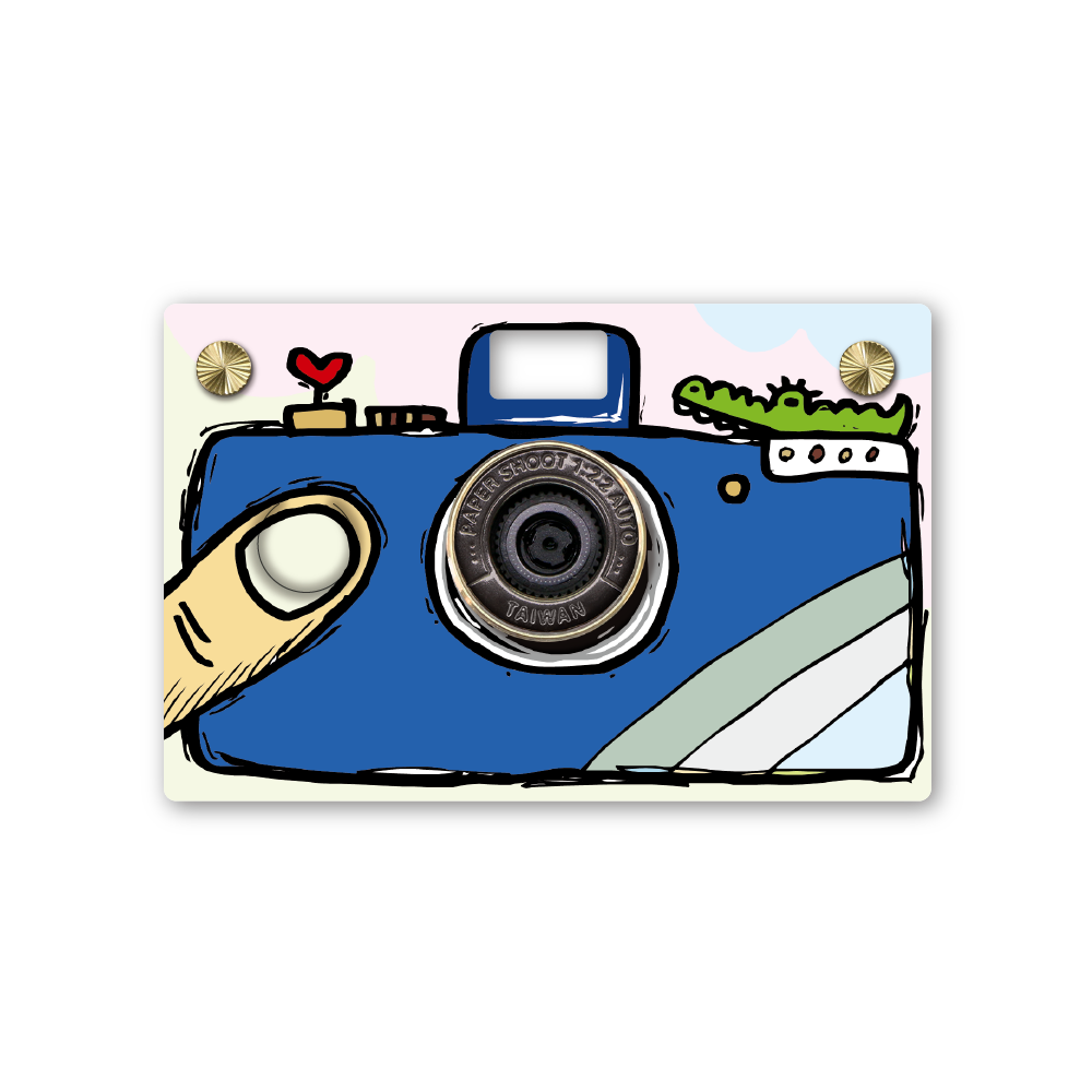 Hand Drawn Blue Paper Camera