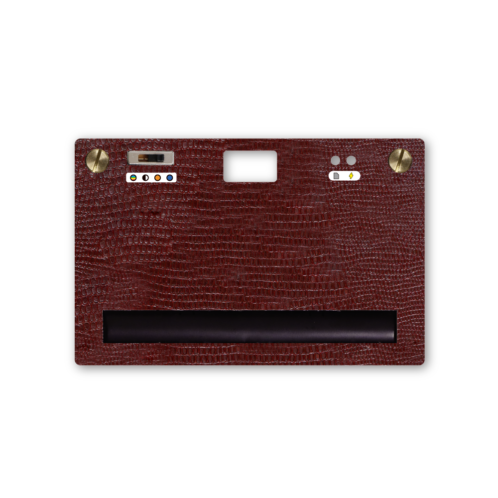 Burgundy Red Leather Textured Camera Set
