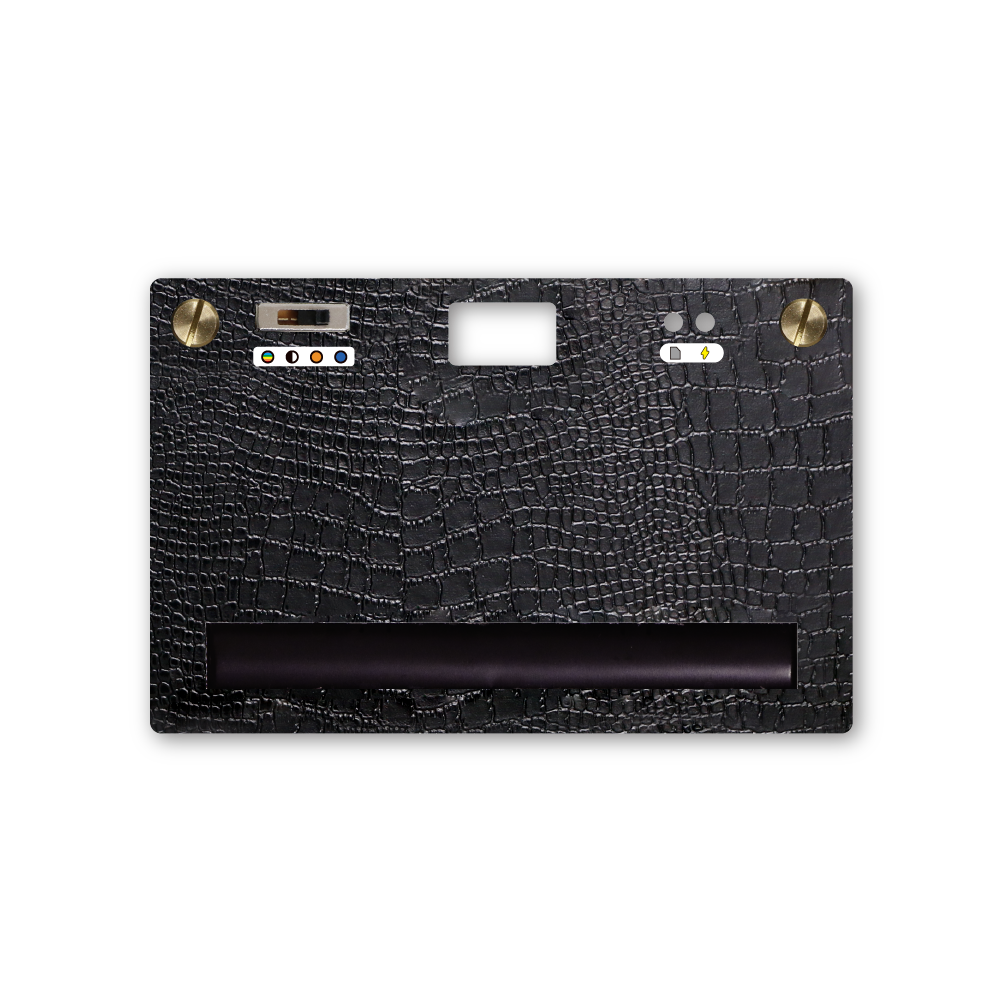 Ink Black Leather Textured Camera Set