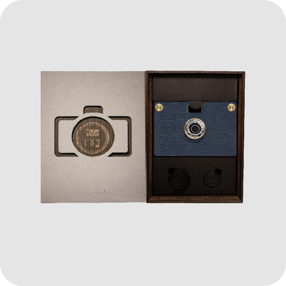 Midnight Blue Leather Textured Camera Set