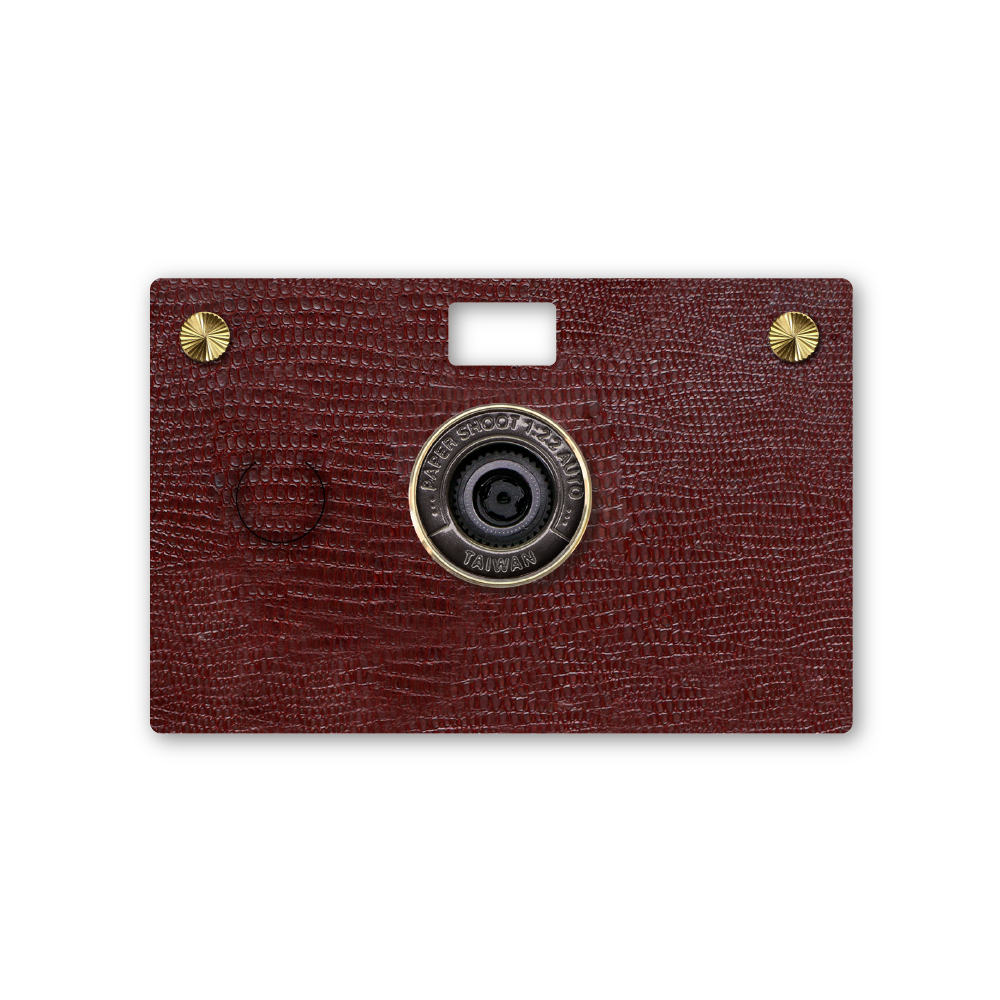 Burgundy Red Leather Textured Camera Set