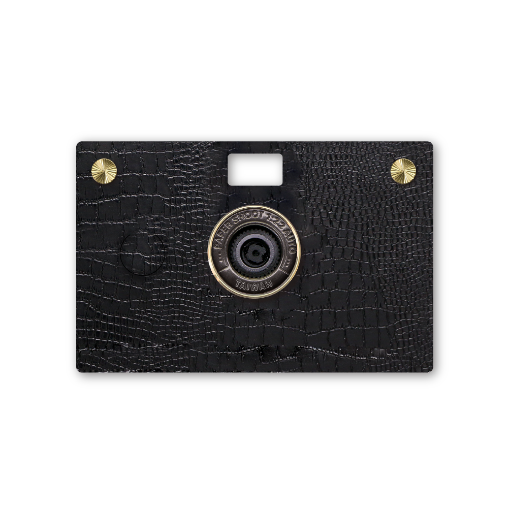 Ink Black Leather Textured Camera Set