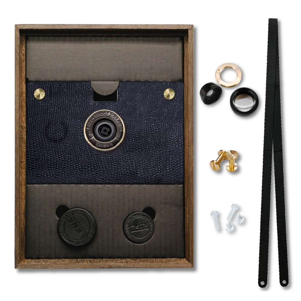 Midnight Blue Leather Textured Camera Set