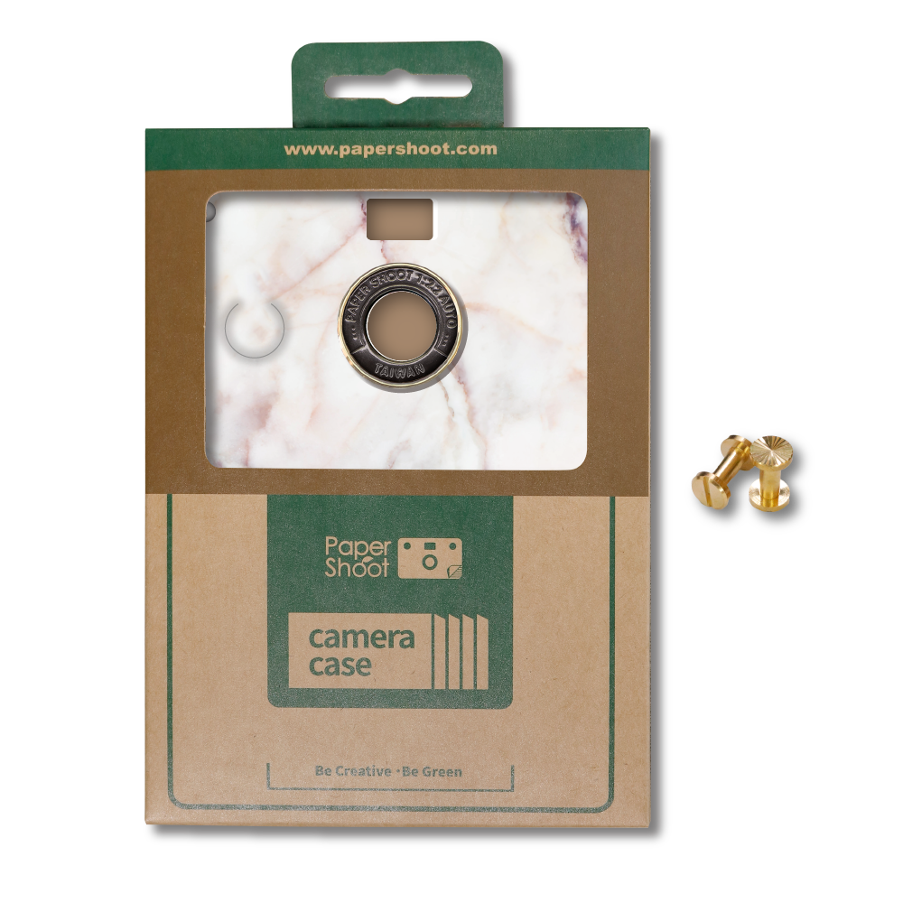 Marble Bianco Rose Paper Camera Case